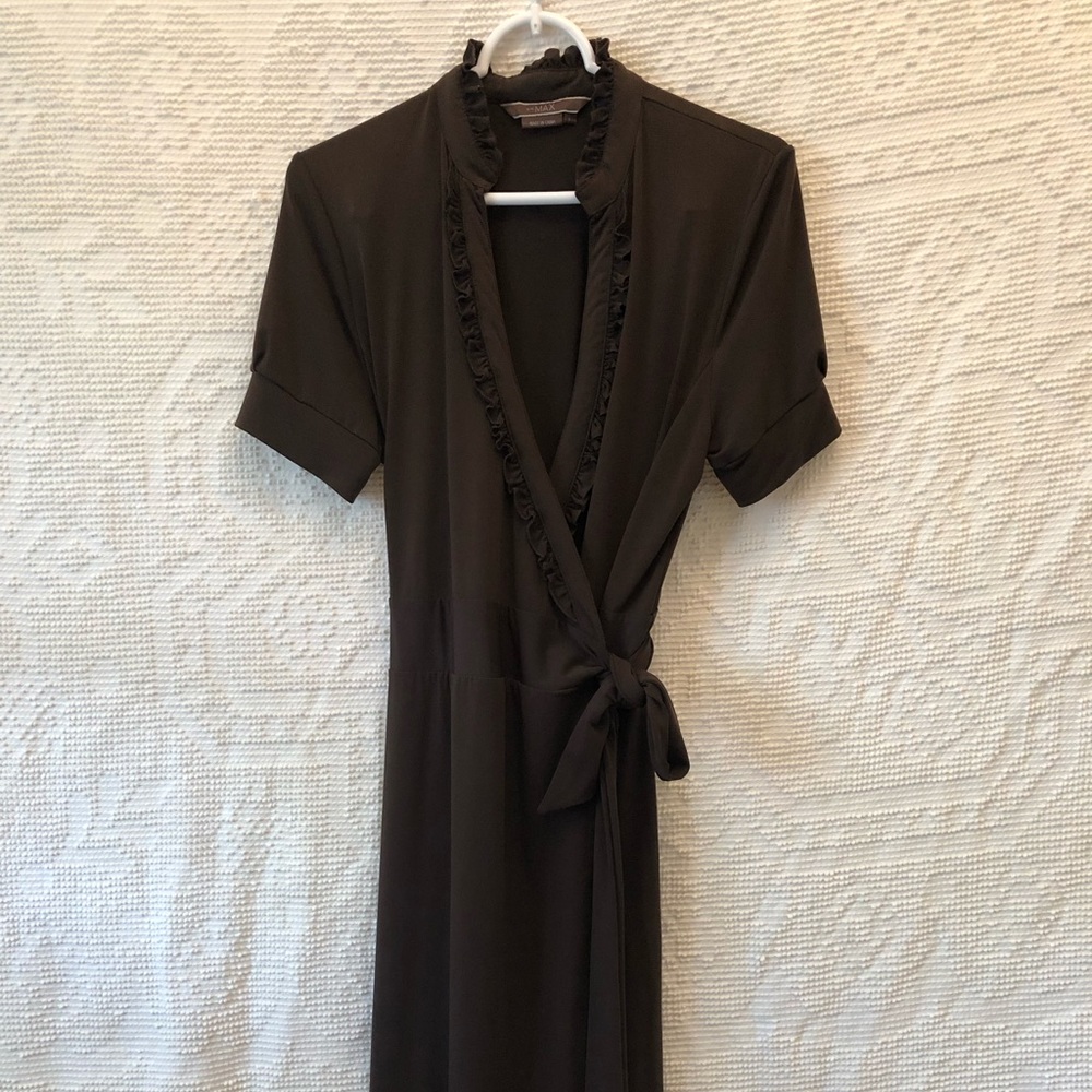 Brown wrap dress